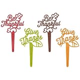 Be Thankful Give Thanks - Thanksgiving Cupcake Picks - 24 pc