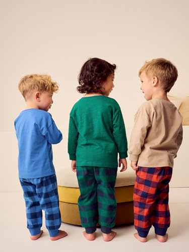 NEXT Jungen Schlafanzughose mit Karomuster im 3er-Pack Green/Orange/Blue Dinosaur 86-92