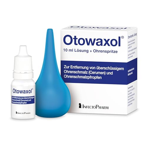 Preisvergleich Produktbild OTOWAXOL Kombi-Packung mit Ohrenspritze, 10 ml Ohrenschmalz Entferner / Ohrentropfen zur sanften Ohrenreinigung / Ohrenreiniger für Erwachsene & Kinder Ohrenschmalz entfernen leicht gemacht