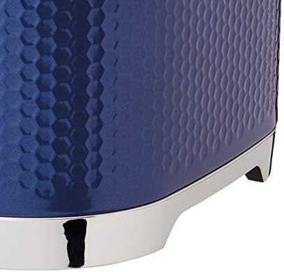 Kitchen Craft Lovello Textured Cake Storage Tin with Geometric Hexagon Pattern, 26 x 26 x 19 cm (10" x 10" x 7.5") - Midnight Navy