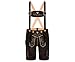 Cuir Craft AUTHENTIC LEDERHOSEN GERMAN BAVARIAN LEDERHOSEN OKTOBERFEST CHOC BROWN SHORT LENGTH (34 Inches Waist)