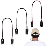 KALIONE 3 Stück Hat Retainer Clip 28cm Verstellbare Hutband Clips Cap Retainer Clip Anti-Verlust Hutclip für Angeln, Reisen, Wandern, Camping, Bootfahren