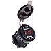 MICTUNING Dual USB Charger Socket 2.1A & 2.1A Power Outlet with Digital Voltmeter Red LED Light 12-24V for Car Boat Marine Mobile