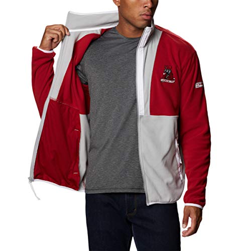 Image of Columbia Men's Back Bowl Fleece Lightweight, Ala - Red Velvet Grey /White, X-Large