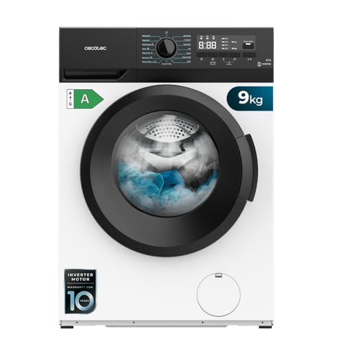 Cecotec Lavadora 9Kg de Carga Frontal Bolero DressCode 9300 Inverter A. 1950W, Revoluciones Programables hasta 1400 rpm, 15 Programas, Bajo Consumo, Motor Inverter Plus, Vapor SteamMax Cecotec Lavadora 9Kg de Carga Frontal Bolero DressCode 9300 Inverter A. 1950W, Revoluciones Programables hasta 1400 rpm, 15 Programas, Bajo Consumo, Motor Inverter Plus, Vapor SteamMax