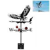 Weathervane Roof Mount, Rust-Resistant & Durable Metal Wind Direction Indicators, Decor Weather Vane for Yard, Outside, Garden, Shed, Farmhouse & Chicken Coop (Eagle)