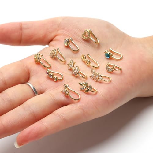 CrazyPiercing Fake Nose Ring Set Gold Nose Cuffs No Piercing by CrazyPiercing - Used condition - Image 3