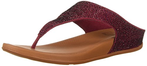 FitFlop Women s Banda Glitz Sandal, Berry, 7 M US