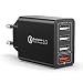 Produktbild USB Ladegerät Mehrfach mit Schnellladegerät QC3.0,33W 4 Port USB Netzteil USB Stecker USB Ladestecker Fast Charger Adapter Handy Ladegerät für iPhone 14/13/12/11/XS/X/8/7,Samsung Galaxy S21 S20 S10 S9