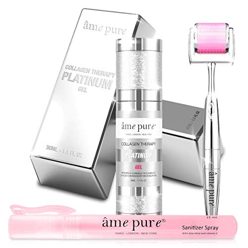 Dermaroller âme pure 0.5mm platinum kit pour lisser les imperfections du visage et revigorer la peau
