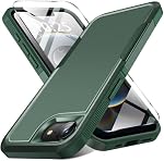 for iPhone 17E Case/iPhone 16E Case with Screen Protector, Dual Layer Heavy Duty Rugged Military Grade Shockproof Protective Phone Case for iPhone 16e/iPhone 17e 6.1 inch (Dark Green)