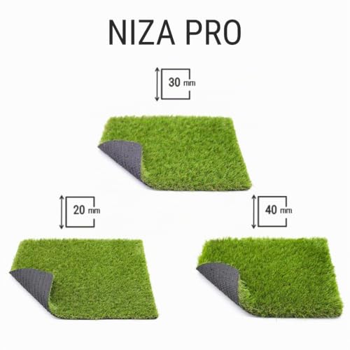 Miniatura 3 de Bonerva Césped Artificial Niza Pro Alturas: 20, 30 Y 40 Mm Varias Medidas Tonalidades Realistas Rollo De Césped Para Jardín, Terraza Y Piscina Gran Durabilidad 2x10 Metros, 20