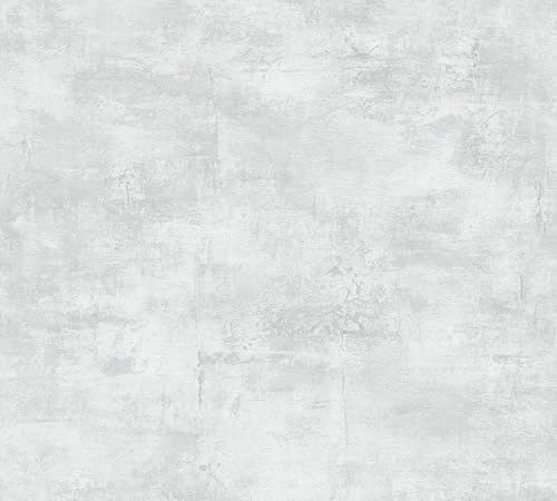 Papier peint non tissé gris haut de gamme effet plâtre précieux