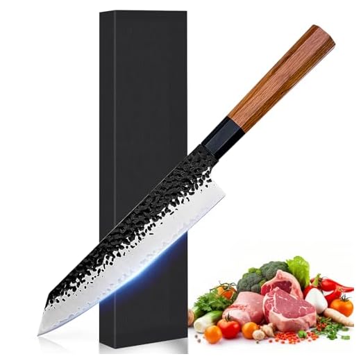 CKCLR Coltelli da Cucina Professionale Chef 20CM, Coltello da chef per affettare, tagliare, tagliare a cubetti, macinare, regali per il lavaggio della casa, Acciaio centrale da 90cr18mov