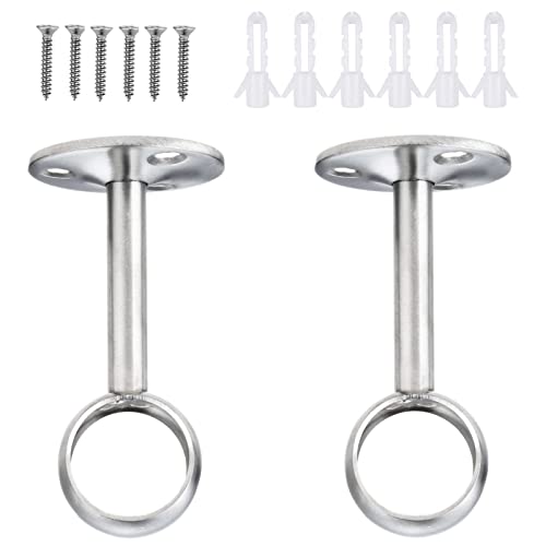 Hicello 16mm Gardinenstangenhalter, Kleiderstangenhalter, Deckenstangenhalter, Garderobenstangenhalter aus Edelstahl für Bad, Balkon, Küche, Schrank