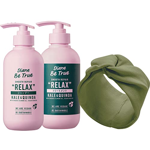 【ヘアバンド付き】シャンプー&トリートメント [ストレート] リラックスベジ―の香り ダイアンビートゥルー スムースリペア 400ml×2