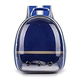 Haustier-Tragetasche, atmungsaktiv, für Papageien, Katzen, Vögel, Tragetasche, Reisetasche, transparente Kapsel mit abnehmbarem Ständer