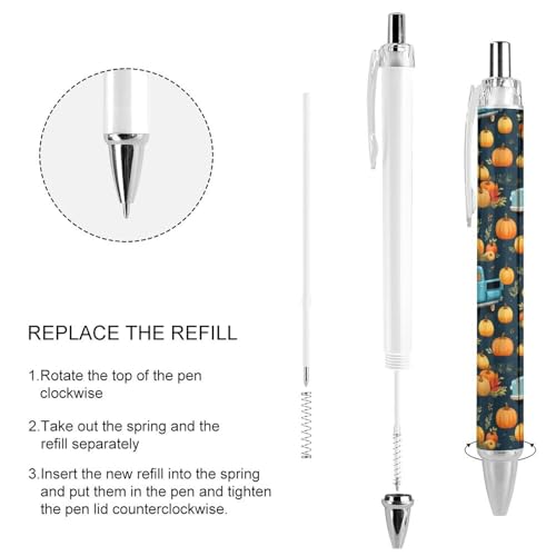 Bolígrafo retráctil de punta fina 0,5 mm para oficina Fall Trucks Pumpkins, pack de 4 4