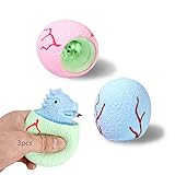 3 Stück, Stressball Anti,StressSpielzeug Bälle,Anti-Stress-Dinosaurier-Ei,Anti-Stress-Dinosaurier-Ei für Kinder und Erwachsene-Stress Relief Emotionale Spielzeug- Sensorische ADHD Spielzeug Geschenk