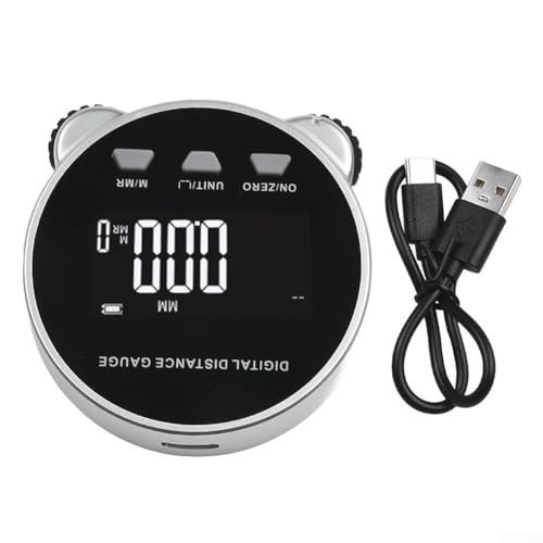ZiStarlilife Medidor digital de distancia de rodillo de 200 m con retroiluminación LCD, 5 unidades mm/cm/m/in/ft, regla de metal recargable USB-C para topografía de construcción