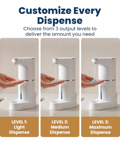 Image of Everlasting Comfort Automatic Soap Dispenser - Touchless Wall Mounted No Drip Lotion, Hand Soap, Shower Gel, Dish Soaps Dispenser, 3 Level Output Motion Sensor for Bathroom & Kitchen Use (350ml /12 oz)