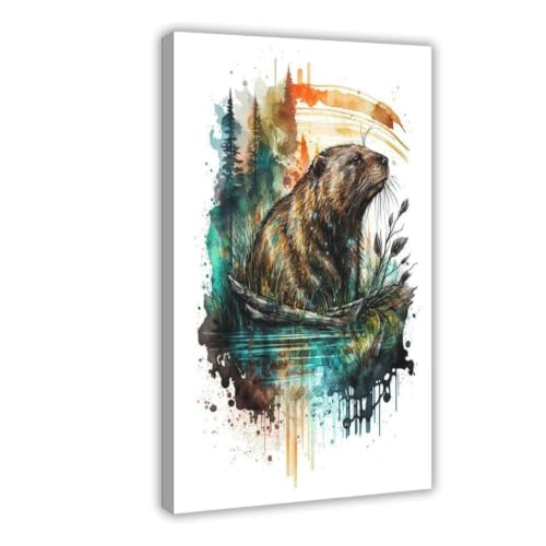 Toile art aquarelle animaux affiche murale haute définition salon