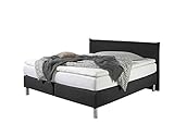 Maintal Boxspringbett Point, 100 x 200 cm, Stoff, Bonellfederkern Matratze h2, Schwarz