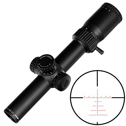 Ohhunt LR WA 1.75-10X24 IR Compact Verre Tactique Gravé à l'eau-Forte Réticule Rouge Illumination Tourelles Verrouiller Réinitialiser Lunettes de visée (with 20mm Picatinny Rings)