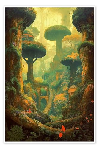 Posterlounge Fantasy Land II Poster de Mariusz Flont 60 x 90 cm Vert Tableaux Décoration murale