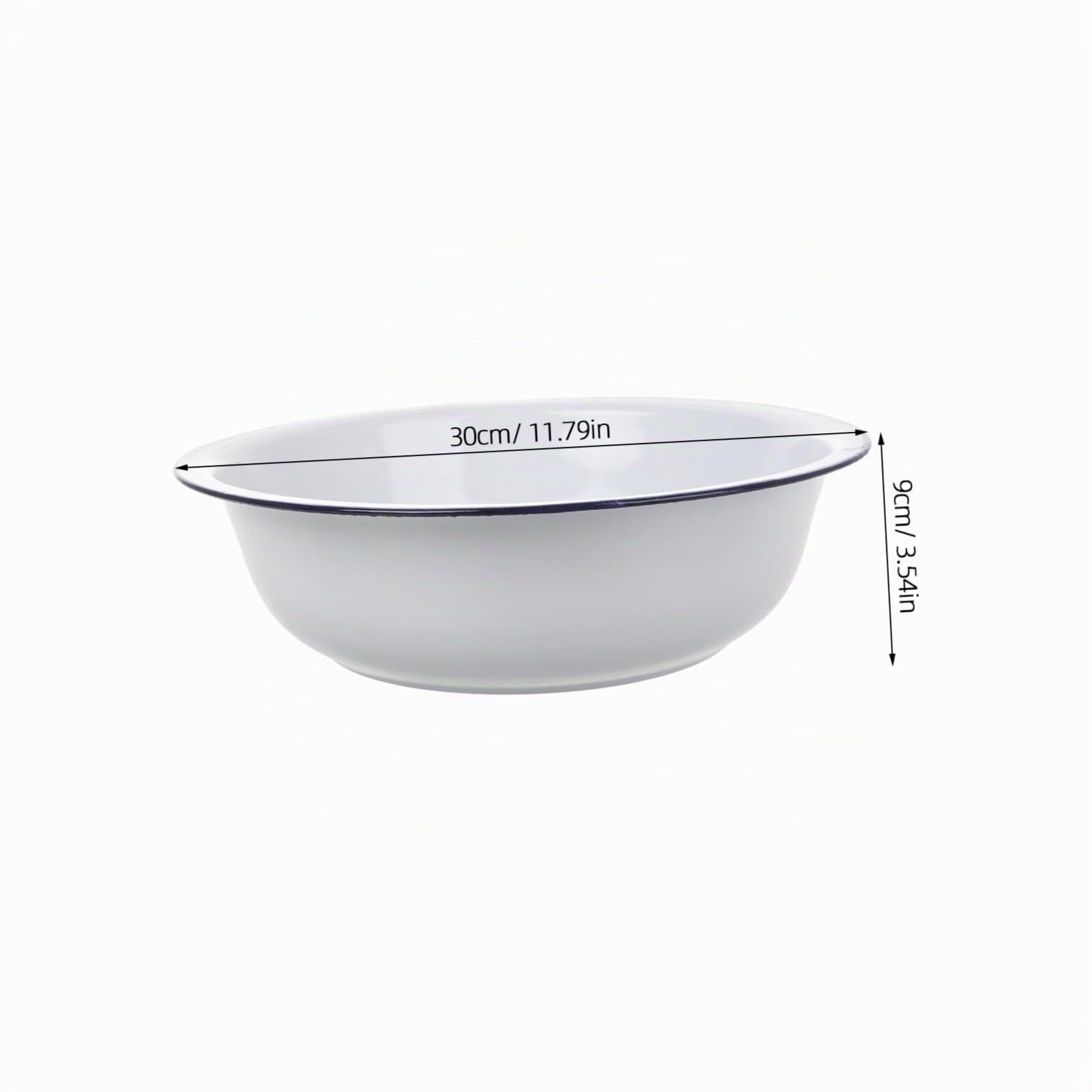 Bacinella Smaltata Vintage Bianco Classico Catino Spesso Resistente per Lavare Frutta e Ciotola e Capiente per Uso