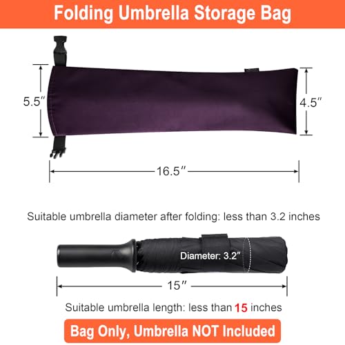 Cosmos 1 Pc Umbrella Bag Waterproof Travel Umbrellas Storage Pouches Wet Umbrella Cases Folding Umbrellas Sleeves Covers Portable Travel Umbrella Carry Bag for Home Outdoor (Purple Color)