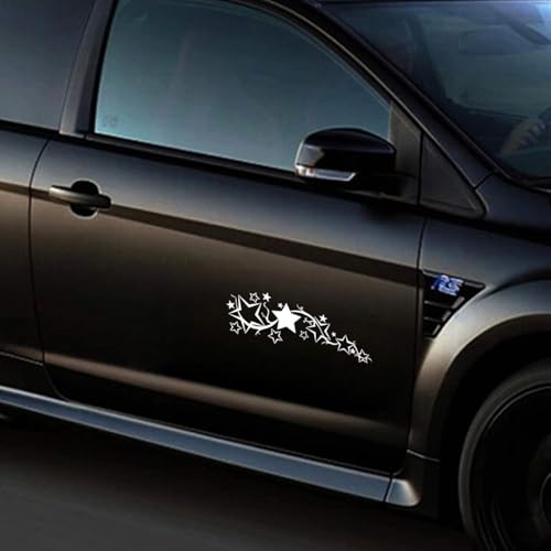 Image of Black Bright Star Car Window Sticker Non-Fade Easy to Remove Use Car Stickers Truck Motorcycle Body Decal Reflective Decor