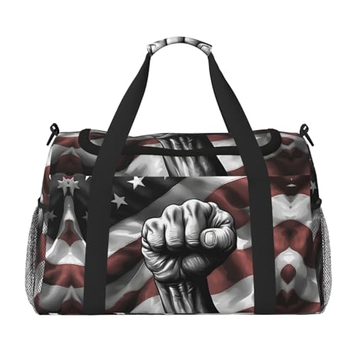 red white star stripe flag print Weekender Overnight Carry On Bag Gym Luggage Bag Duffel Bag for Travel Women