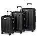 TANTOMI Kofferset 3-teilig, ABS Hartschalenkoffer Set, Reisekoffer Set mit Rollen, Gepäck-Sets (20/24/28 Zoll, Schwarz)