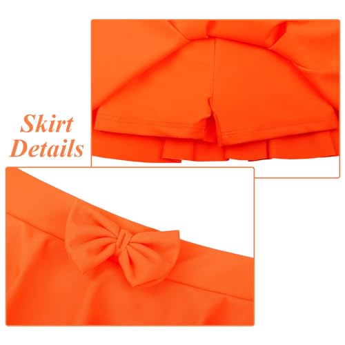 Image of Girls Rash Guard 2 Pieces Bathing Suit UPF50+ Swimsuit with Swimming Skirt Swimwear 2-14Y