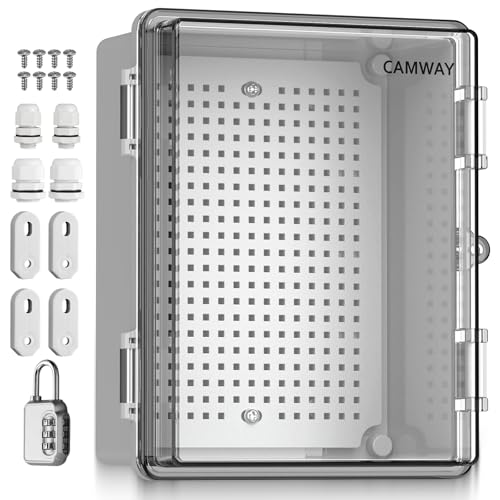 CAMWAY Coffret Electrique Etanche Exterieur en ABS Renforcé 3mm Boîte de Jonction IP67 Étanche avec Joint d'Étanchéité Intégré Résistant à 60kg...