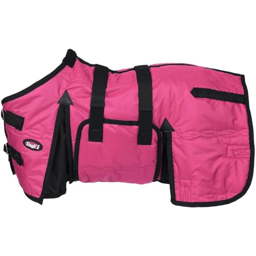 Tough1 600D Miniature Stable Blanket with Belly Wrap - Pink - 42
