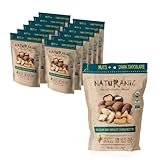Naturanic Brazilian Dark Chocolate Covered Nuts Snack, No sugar, Keto friendly, Net Carb Zero, All NAtural, Organic, Vegan - Pack of 12
