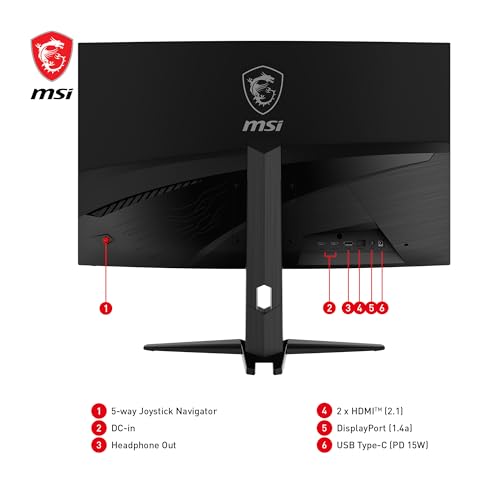 Image of msi MAG321CUP 32-inch 3840 x 2160 (UHD), VA, 4K Gaming Monitor 160Hz, Adaptive Sync, 1ms, HDMI, Display-Port, VESA Mountable, Tilt, Black
