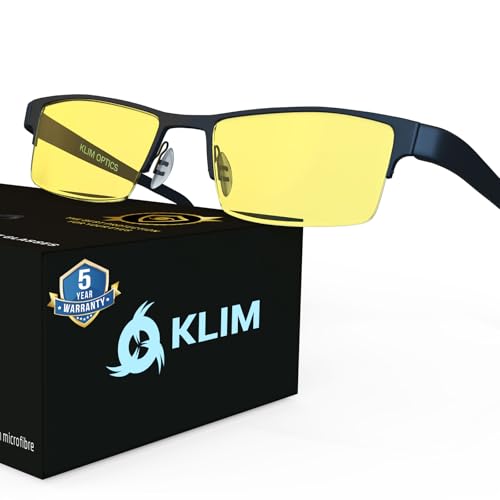 KLIM Optics - Gafas para ordenador anti luz azul - NUEVO - Evita la fatiga ocular - Gafas gaming para PC, Móvil TV, Tablet - Alta protección - Potente filtro de luz azul 92% - Anti UV