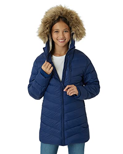 Eddie Bauer Girl's Long Parka Jacket - Down Bubble Coat with Fur Hood for Girls (3-16)