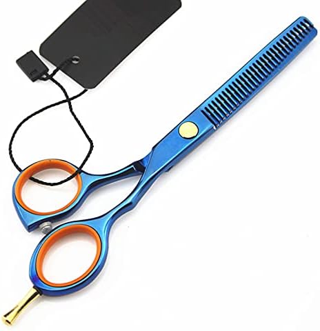 Professional 5.5-Inch Japan 440C Blue Hair Cutting Scissors - Barber Shears & Thinning Shears for Hairdressing