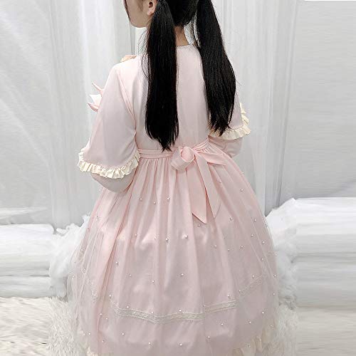 Packitcute Lolita Cute Dresses for Teens Japanese Style Sweet High Waist Long Sleeve Dress2