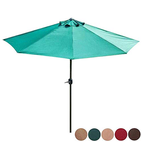 Parasol, Patio, Paraguas del Sol al Aire Libre, manivela de Mano de Media Pared, 5 Cervezas, para terraza/Hierba/Playa/Paraguas de Pesca (Verde)