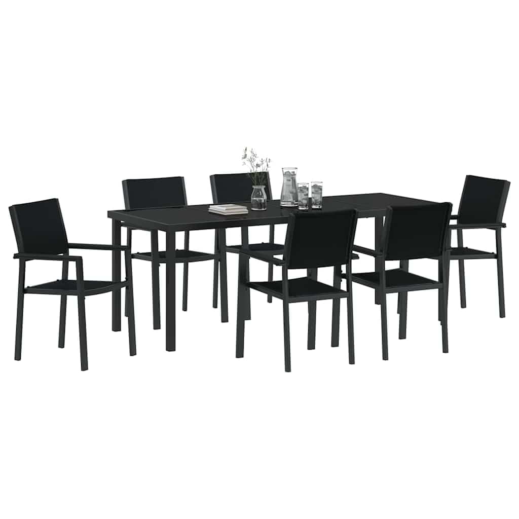 Mobilier de jardin noir vidaXL anti-décoloration UV pour remplacer votre salon de terrasse abîmé
