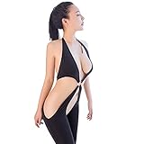 M_Eshop Women's Sexy Lingerie Open Crotch Underwear With Garter Bodysuit Outfit Lingerie Set (Nylon Style-2)