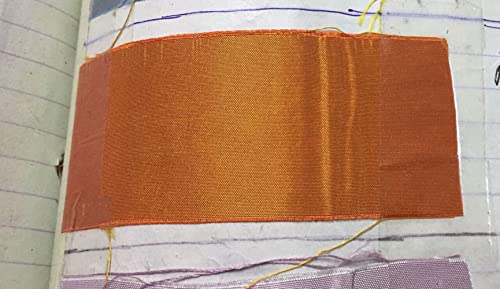 Tissu taffetas de soie orange jaune 137 cm, l'émotion de la soie sauvage
