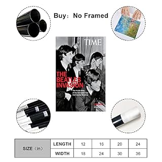 Poster sur toile The Beatles Invasion – Décoration murale – Pour salon, chambre à coucher – Sans cadre : 50 x 75 cm - Les Beatles, Paul McCartney, John Lennon, RIngo Starr, George Harrison Poster sur toile The Beatles Invasion - Décoration murale - Pour salon, chambre à coucher - Sans cadre : 50 x 75 cm – Image 2