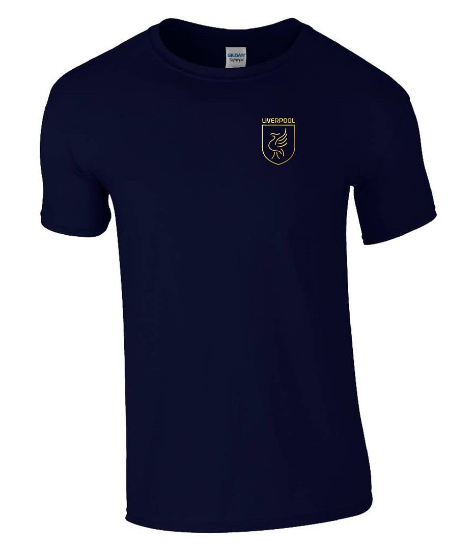 Cyclops Print Liverpool Football LiverBird Crest Design T-Shirt Mens Navy 2XL
