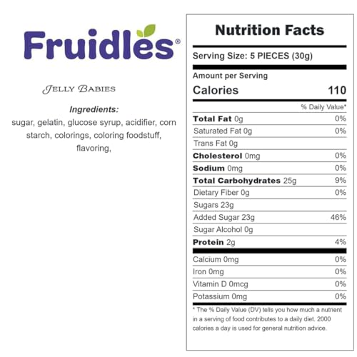 Fruidles Jelly Babies, English Style Chewy Gummy Candy, Non-GMO (2 Pounds)